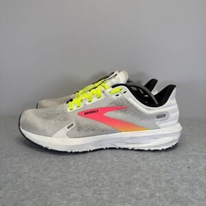 Brooks Launch 9 Womens Shoes Size 9 White Neon Running Sneakers 1203731B148